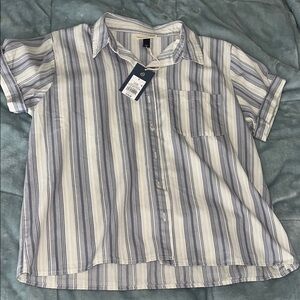 Universal Thread Blue and White Striped Shirt